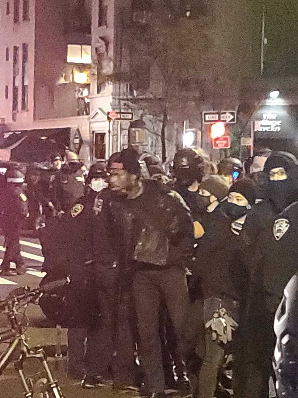 A "Count The Vote" protest turns violent on 7th Avenue in the West Village on Nov. 4, 2020