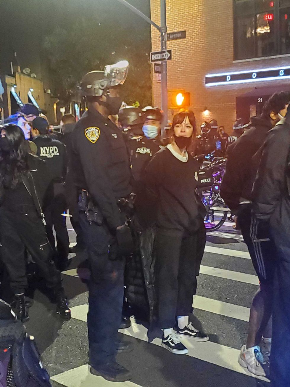 A "Count The Vote" protest turns violent on 7th Avenue in the West Village on Nov. 4, 2020