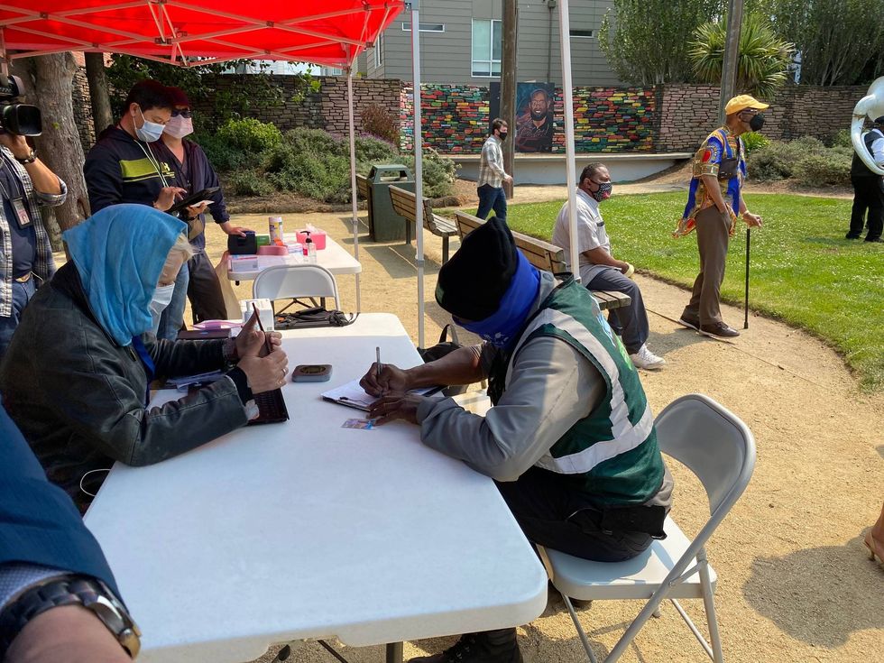 A COVID-19 vaccination pop-up was held in Fillmore and Turk Mini Park.