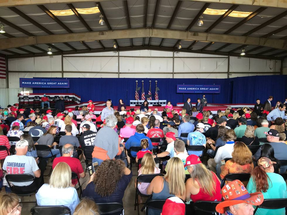 A Crowd Awaits Vice President Pence