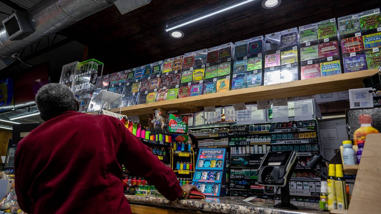 A customer browses through lottery tickets at a CITGO gas station on Jan. 10, 2023, in Austin, Texas.