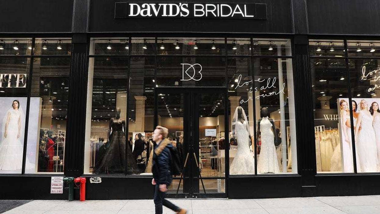 A David's Bridal store stands in Manhattan on November 19, 2018 in New York City. The wedding dress retailer has filed for Chapter 11 bankruptcy protection on Monday.
