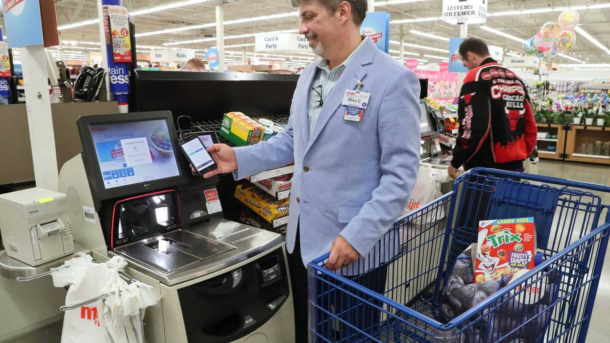 A demonstration of Scan & Go technology in a Milwaukee grocery store.
