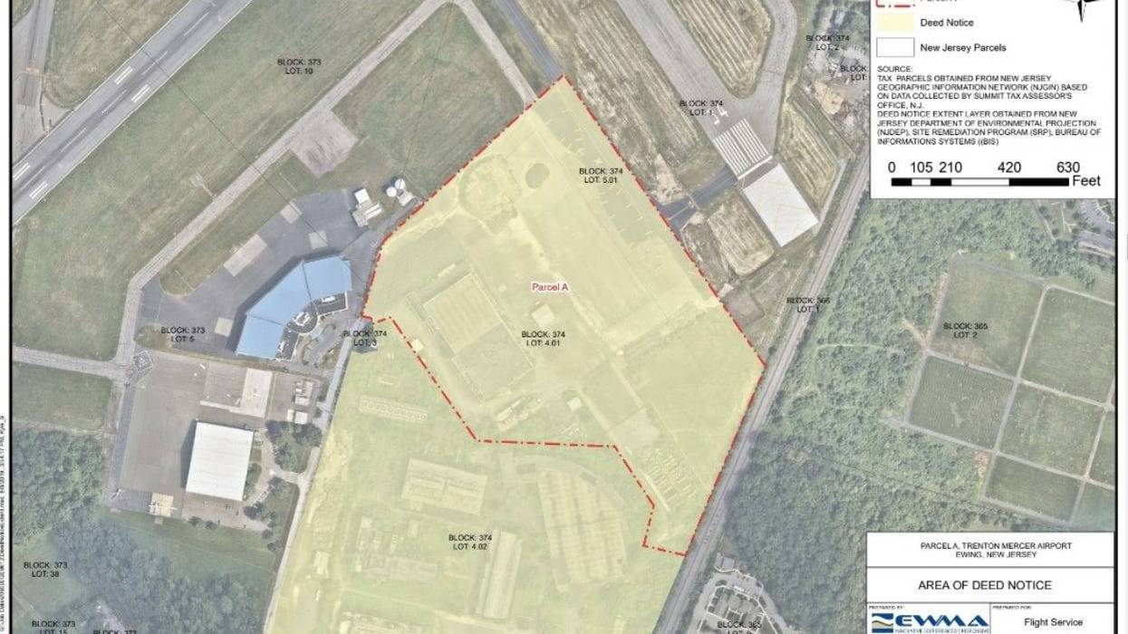 A description of planned expansion of the airport in Trenton, New Jersey.