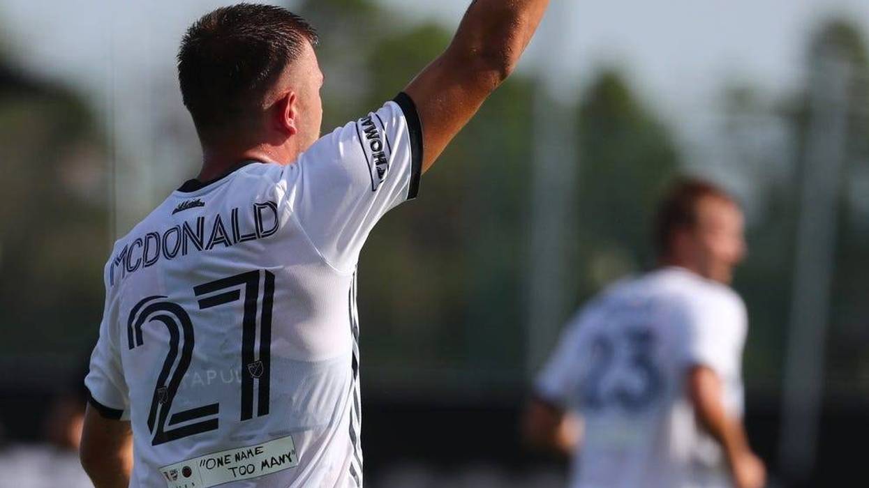 A detail view of the Philadelphia Union defender Kai Wagner (27) Jersey
