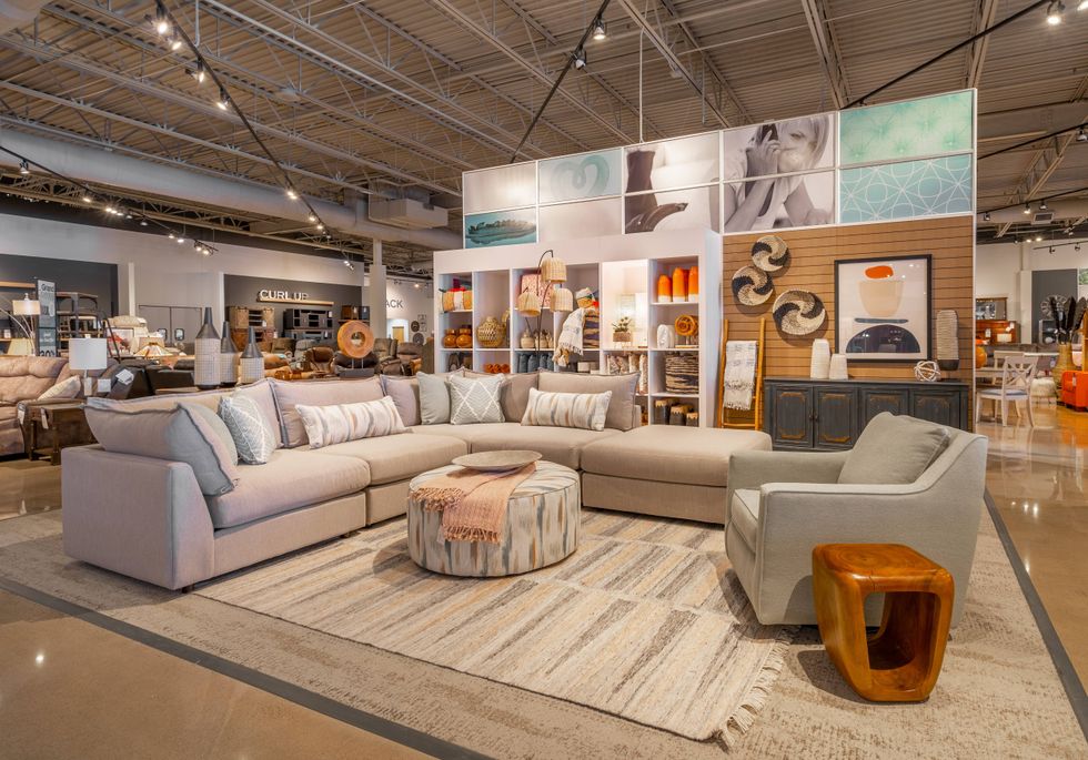 A display inside the new Slumberland Furniture in Sunset Hills