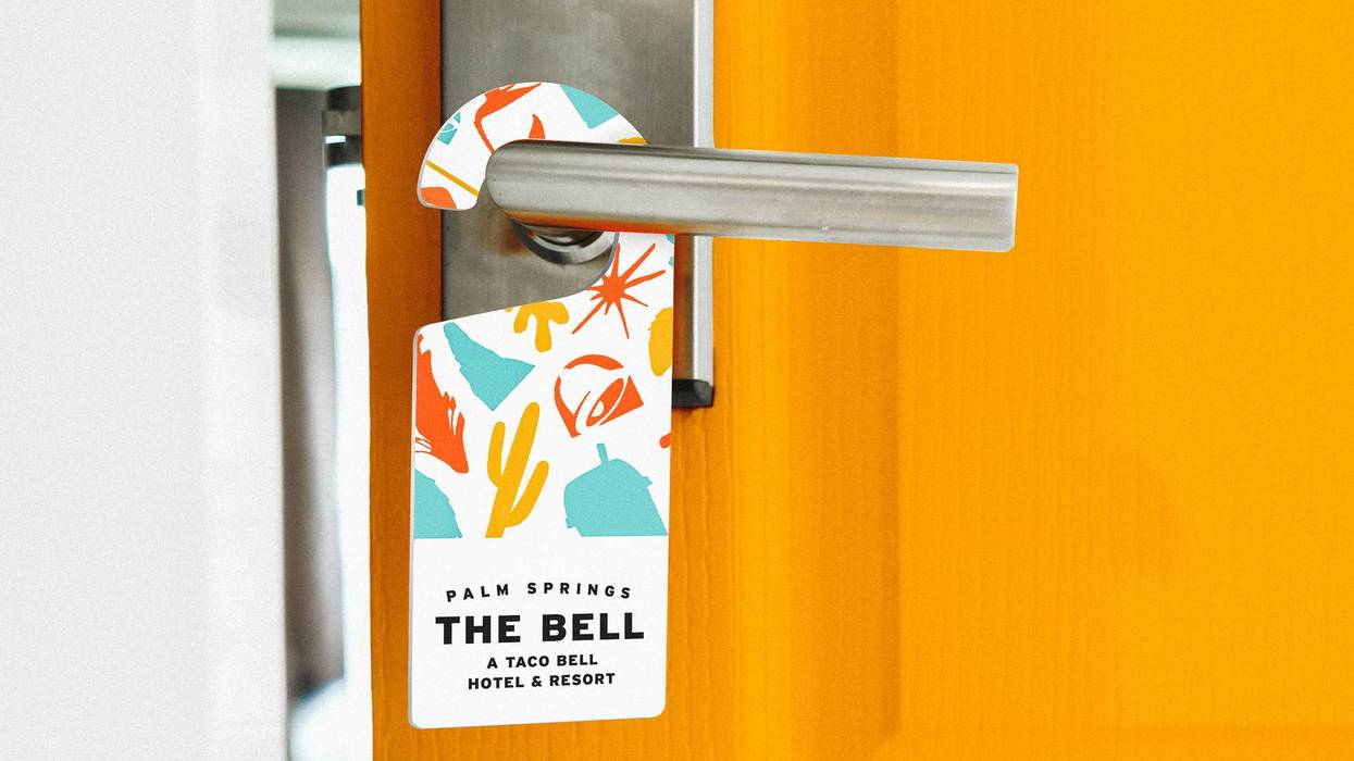 A door knocker for the Taco Bell Hotel in Palm Springs