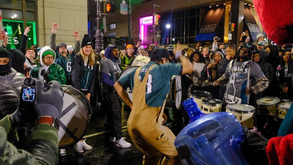 A drum line keeps Philadelphia moving.