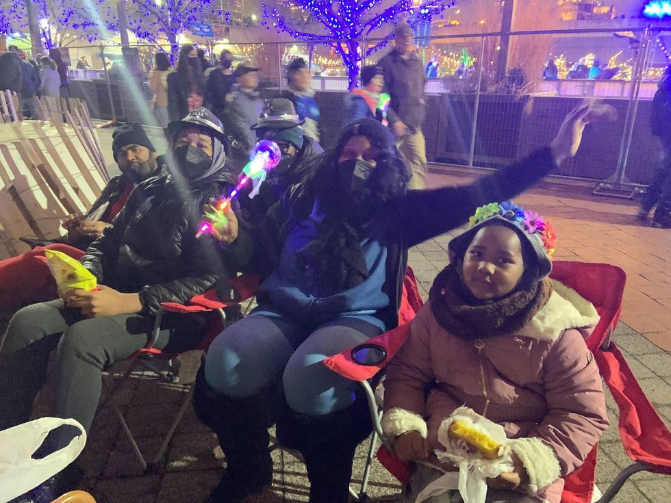 A family enjoying the New Year