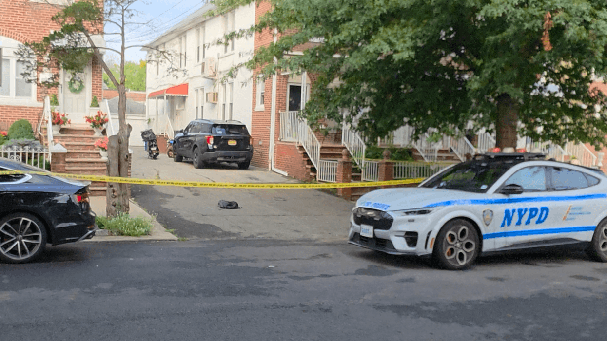 A father and son were stabbed repeatedly while intervening with an attempted moped theft outside a Queens home early Friday.