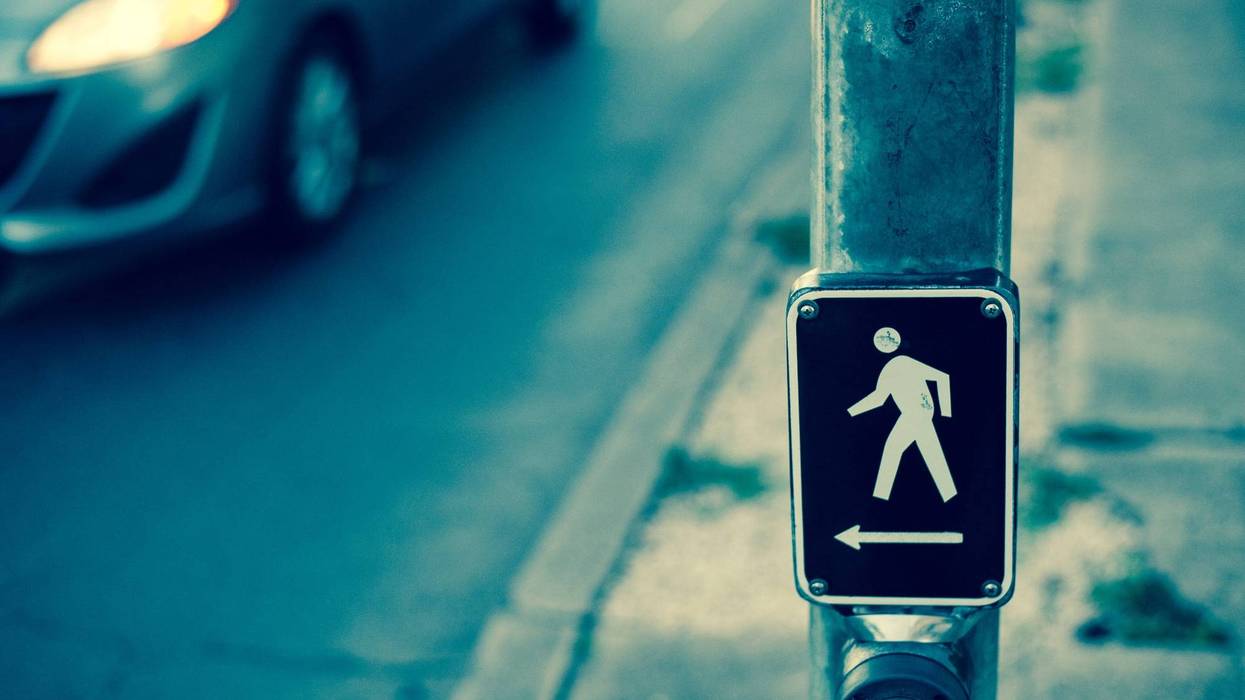 A female driver was taken into police custody after she allegedly hit a man walking across the street at a pedestrian crossing in Hazel Park Friday afternoon.