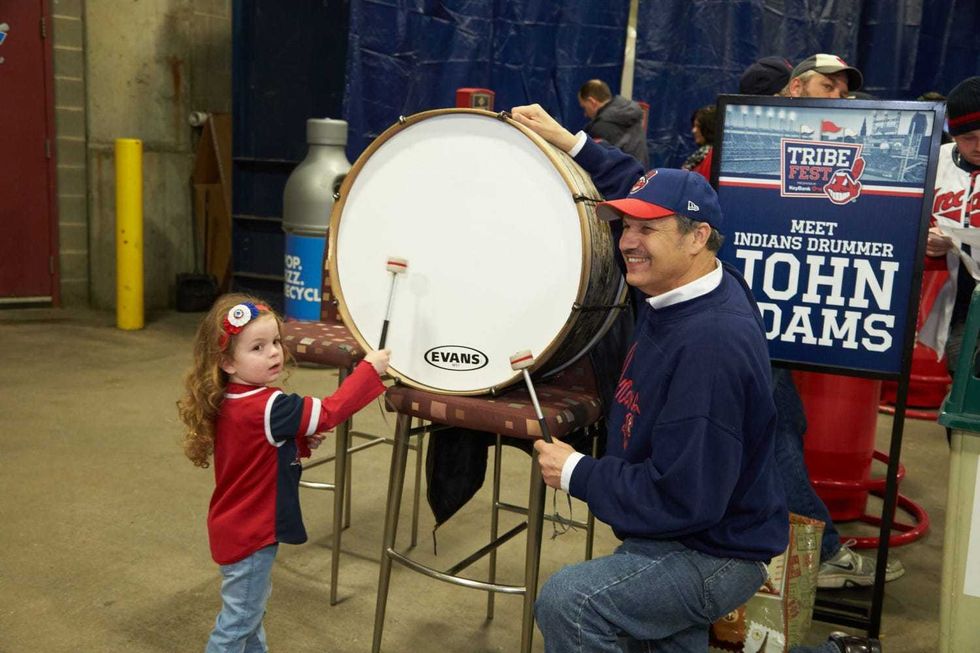 A file photo of Indians and Guardians lifelong fan and drummer John Adams at the team