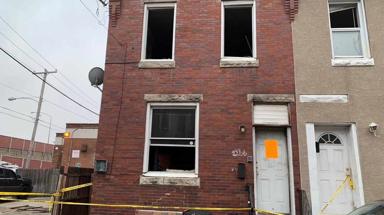 A fire tore through this rowhome in Bridesburg, Philadelphia