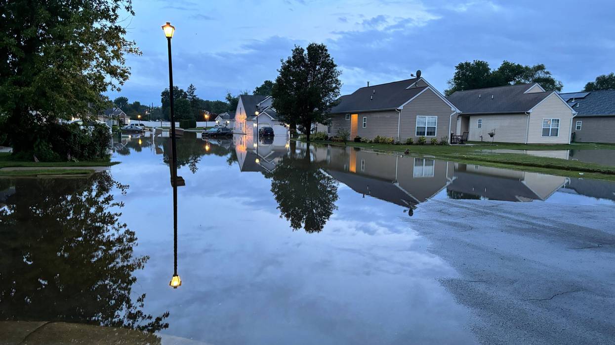 A flooded section of the Silver Park West Estates in Edgewater Park, New Jersey on Aug. 7, 2024.