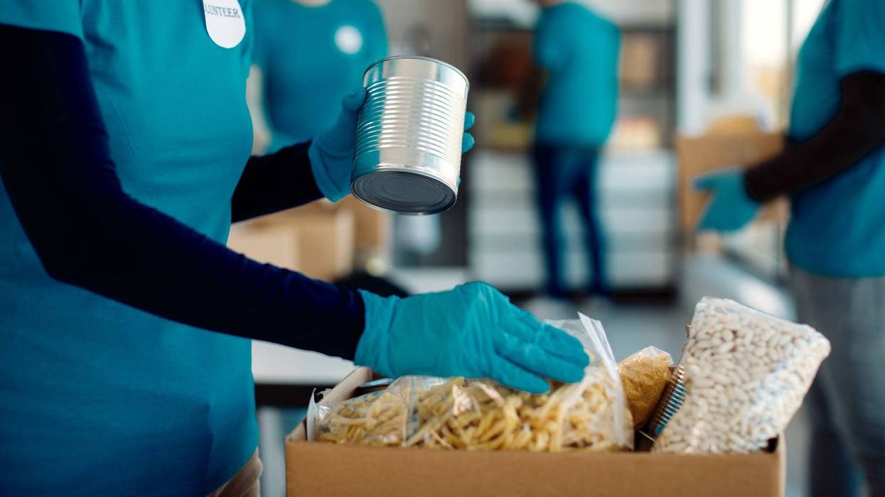 A food bank volunteer.