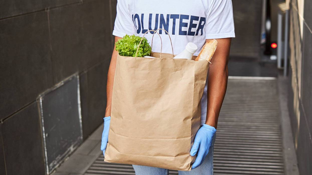 A food pantry volunteer.