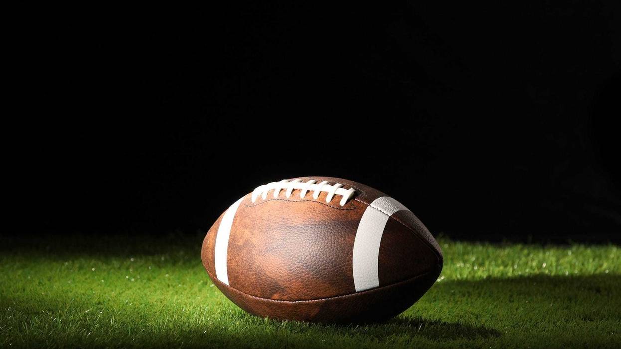 A football on a sports field