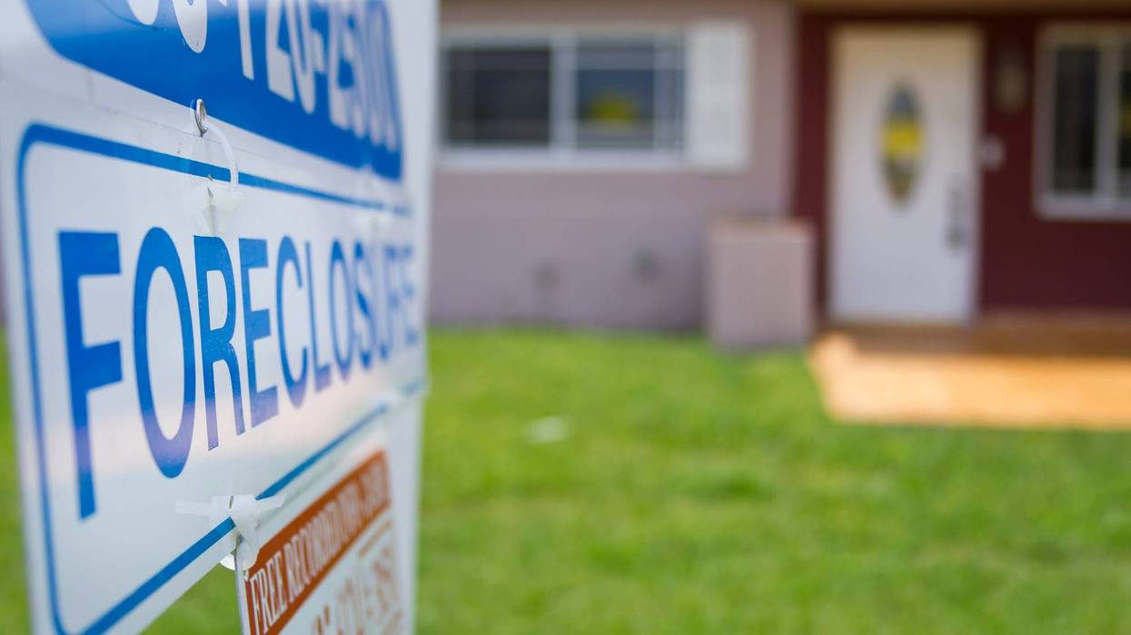 A foreclosure sign.