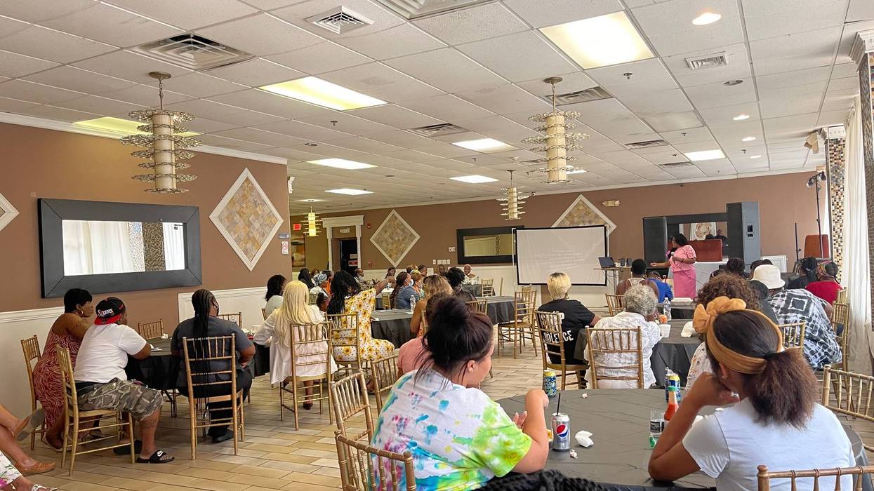 A gathering of the family members of violence victims at Mothers in Charge.