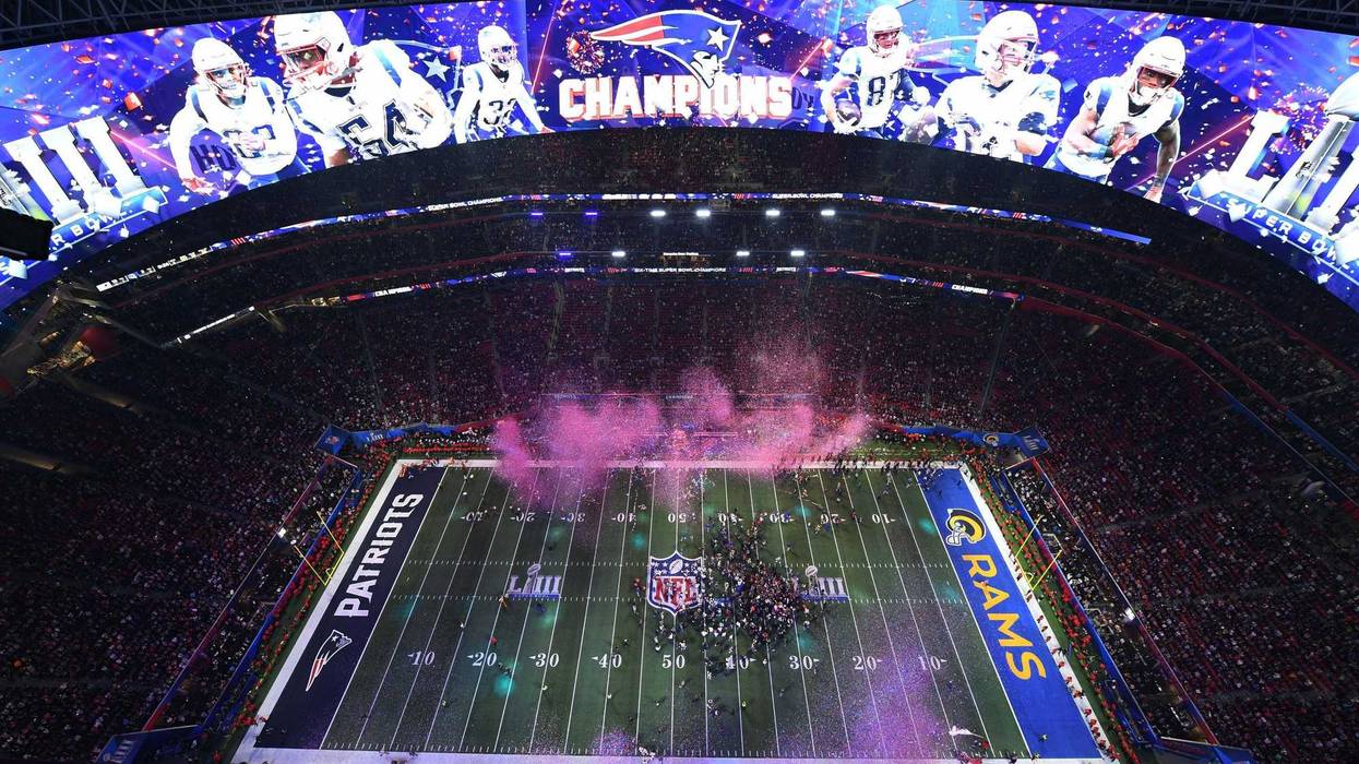 A general view as the New England Patriots defeat the Los Angeles Rams in Super Bowl LIII at Mercedes-Benz Stadium.