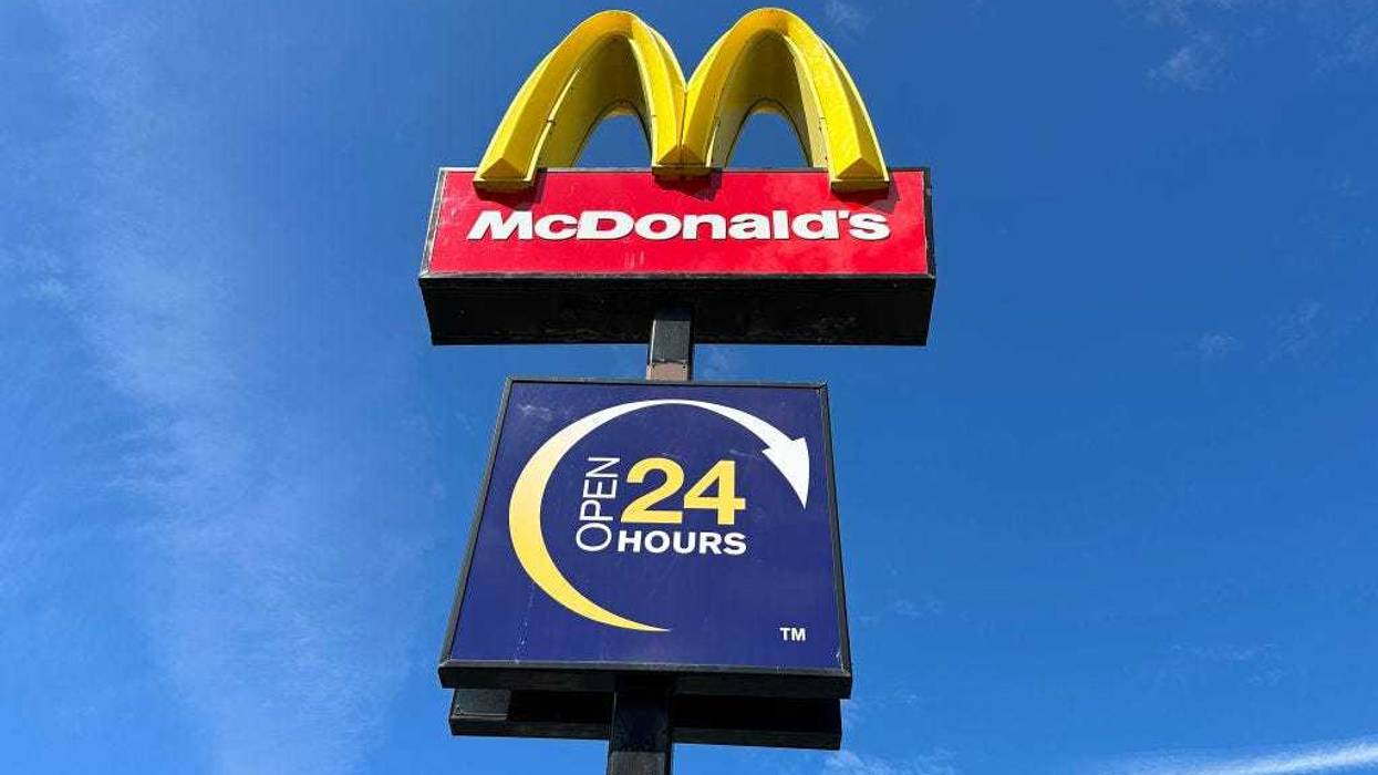 A general view of a McDonalds sign on July 19, 2023 in Edinburgh, Scotland. Former and current McDonald's workers have come forward to allege they faced harassment and bullying at the chain. (Photo by Jeff J Mitchell/Getty Images)