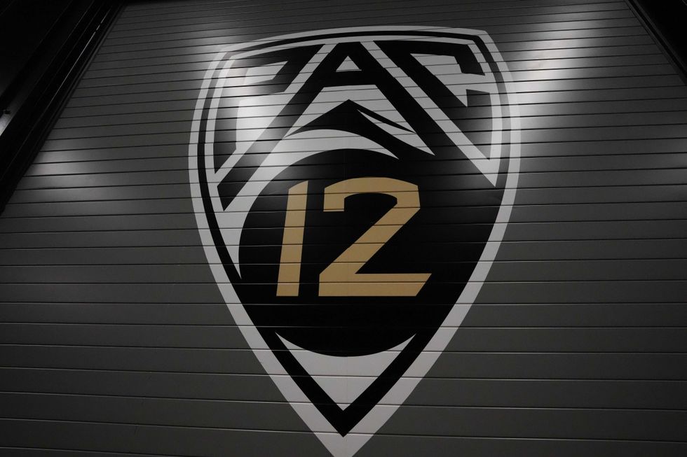 A general view of a PAC 12 logo.