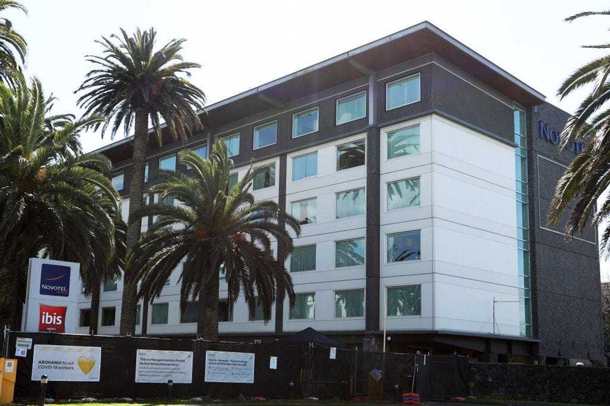 A general view of a quarantine hotel in Auckland, New Zealand. (Photo by Fiona Goodall/Getty Images)