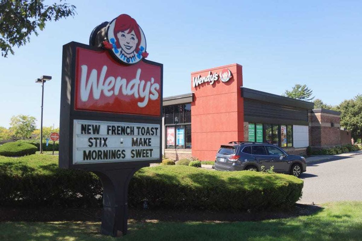 A general view of a Wendy's restaurant on September 15, 2022 in Farmingdale, New York, United States. Many families along with businesses are suffering the effects of inflation as the economy is dictating a change in spending habits. (Photo by Bruce Bennett/Getty Images)