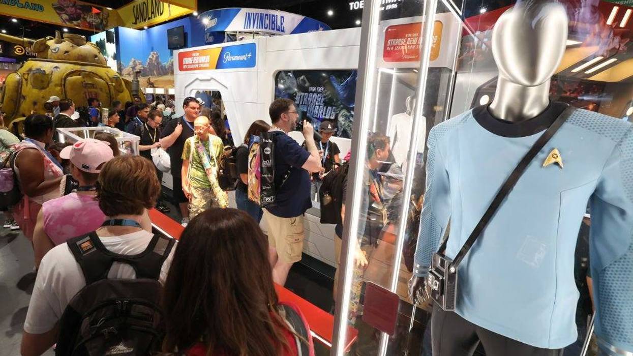 A general view of atmosphere at the Star Trek: Strange New Worlds booth during Comic-Con on July 19, 2023 in San Diego, California.