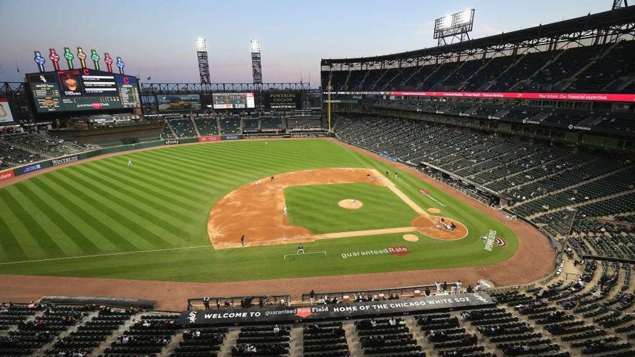 A general view of Guaranteed Rate Field as the Chicago White Sox take on the Cleveland Indians on April 12, 2021 in Chicago, Illinois.