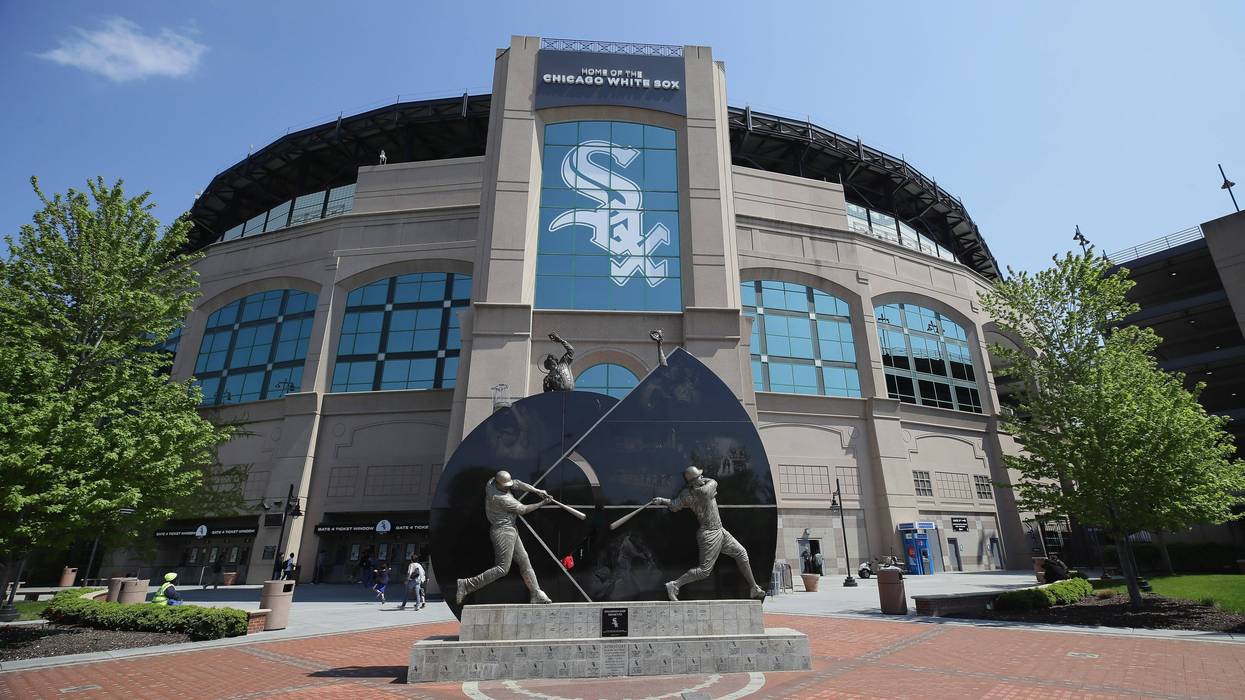 A general view of the exterior of Guaranteed Rate Field as the Chicago White Sox take on the San Diego Padres on May 14, 2017 in Chicago, Illinois.