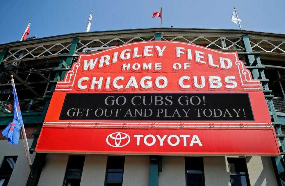 A general view of the marquee at Wrigley Field before the game between the Chicago Cubs and the St. Louis Cardinals on September 17, 2017 in Chicago, Illinois.