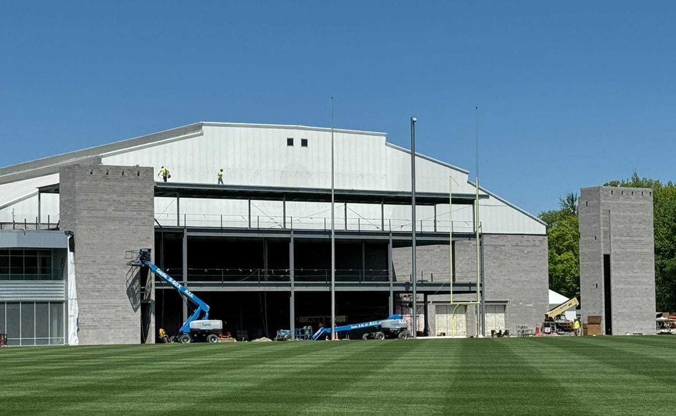 A general view of the progress being made on a three-story addition being built between the Casey Coleman Field House and practice fields at the Cleveland Browns facility, CrossCountry Mortgage Campus, located in Berea, Ohio on May 10, 2024.