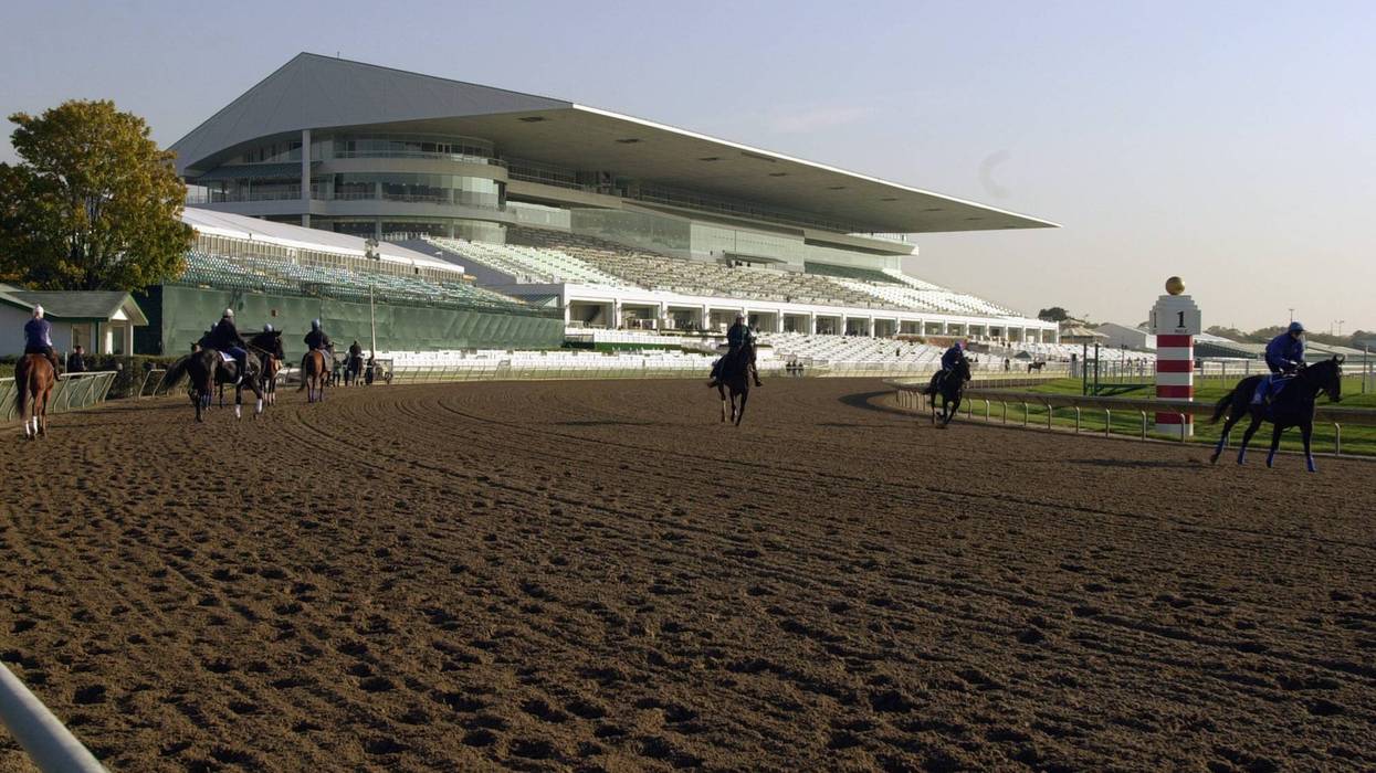 A general view of the track and grandstands at Arlington Park during morning workouts for the 2002 Breeders' Cup World Thoroughbred Championships on October 21, 2002 in the Chicago suburb of Arlington Heights, Illinois.