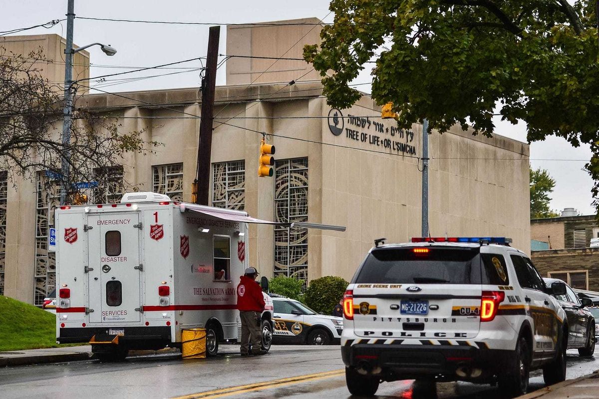 A general view of the Tree of Life Synagogue in Squirrel Hill in Pittsburgh,