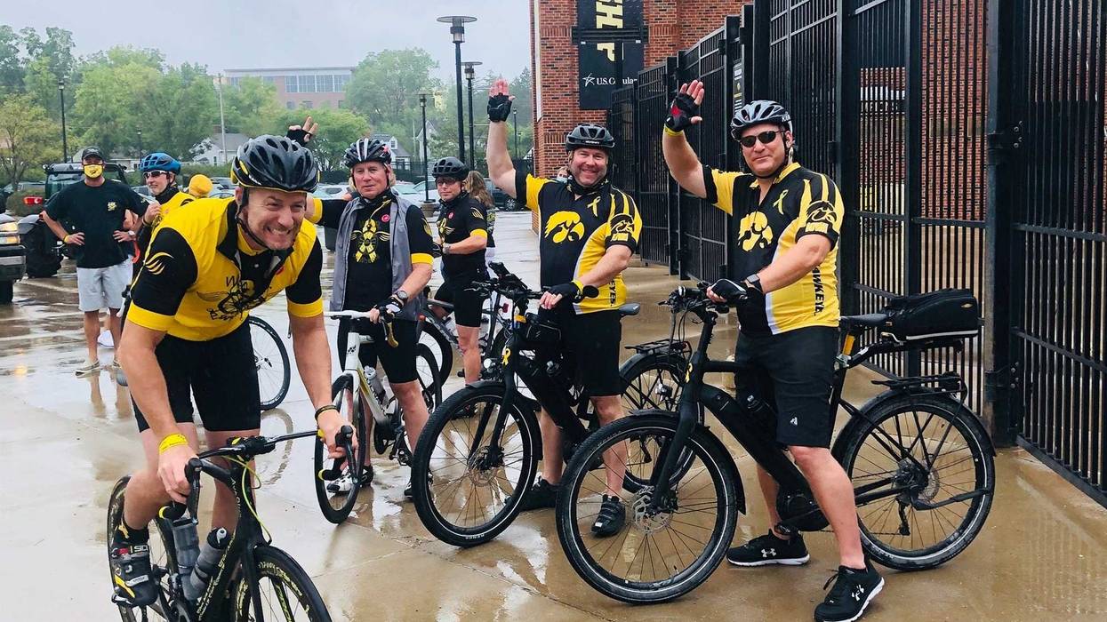 A group of bicyclists embarked on an inspirational ride Monday morning with a goal of raising money and awareness for pediatric cancer.