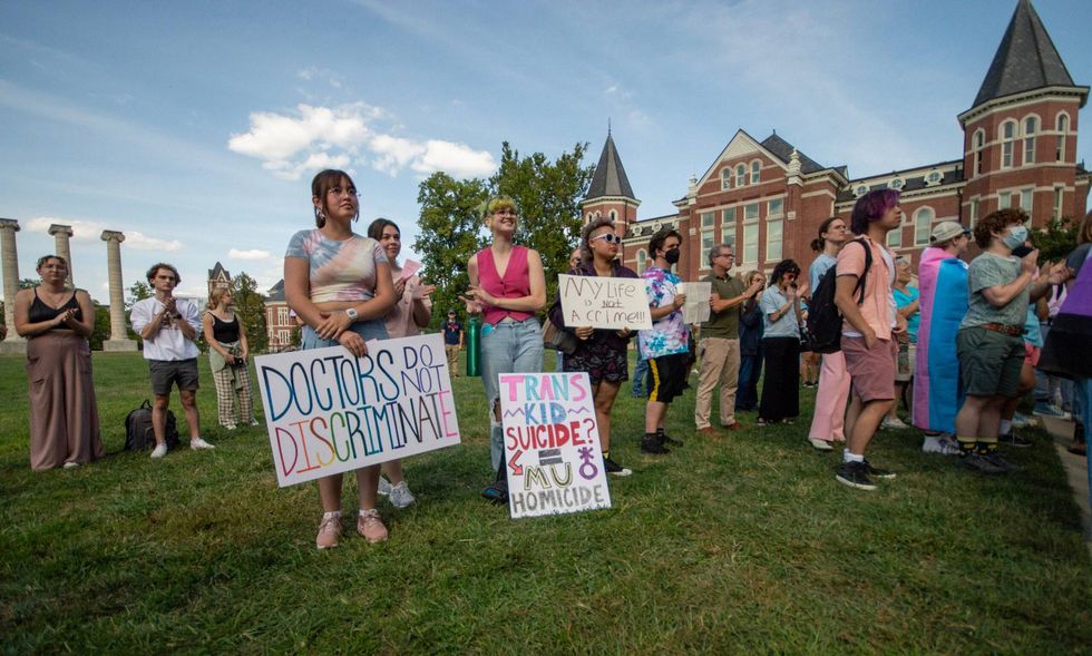 A group of over 200 protesting MU Health