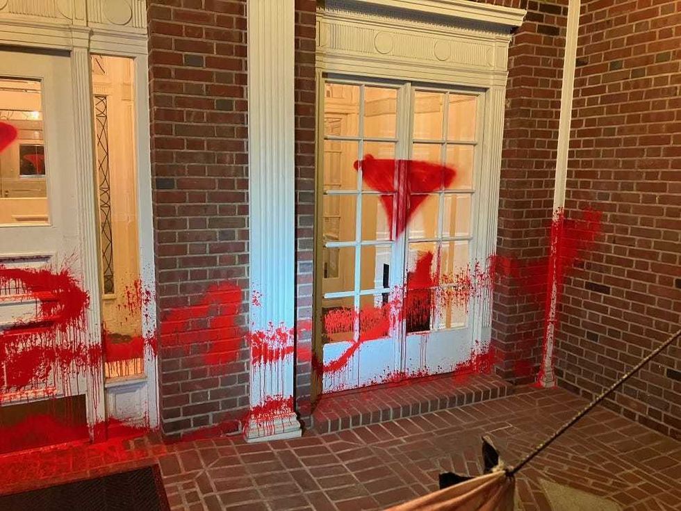 A group of people vandalized Brooklyn Museum board members homes throwing red paint across their entrances in opposition to the war between Israel and Hamas in Gaza.