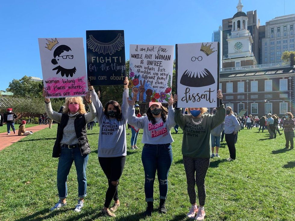 A group of women take part in Saturday
