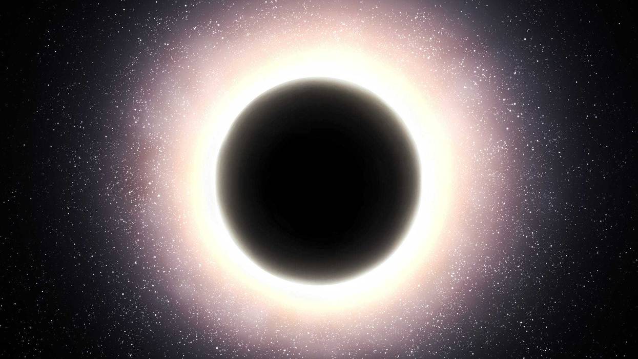 A halo of light around the singularity. A black hole in the cosmos distorts space. A neutron star with powerful gravity.