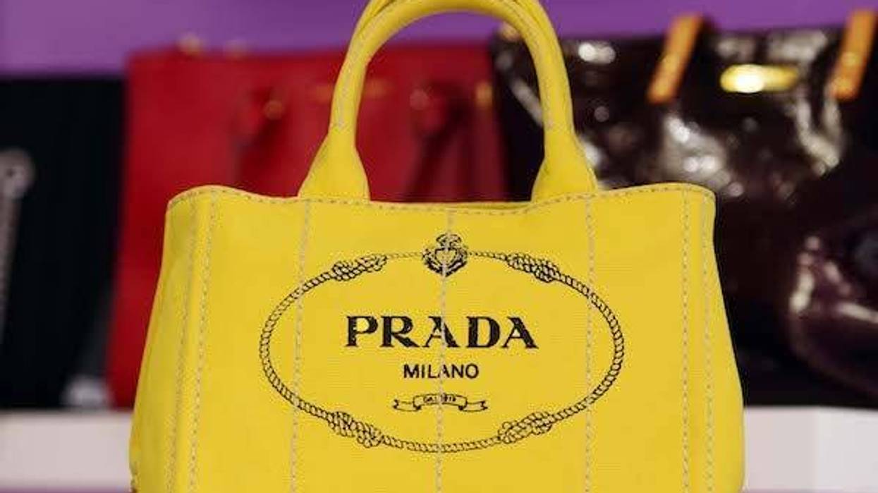 A handbag by Prada on display