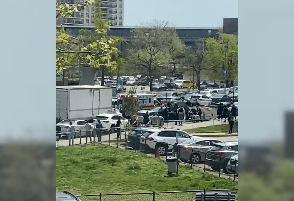 A heavy police presence was seen in the area after 1 p.m