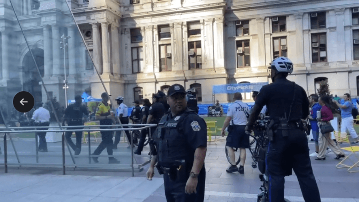 A heightened police presence outside City Hall.