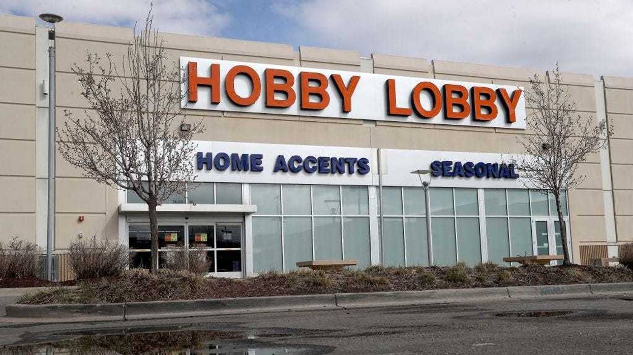 A Hobby Lobby store sits closed after the chain closed due to the COVID-19 crisis on April 03, 2020 in Lakewood, Colorado. Hobby Lobby was forced to close all of its Colorado stores in response to a letter from the state’s attorney general dated April 1, 2020, which said the chain wasn’t complying with Gov. Jared Polis’ mandate that all non-essential businesses shut down.
