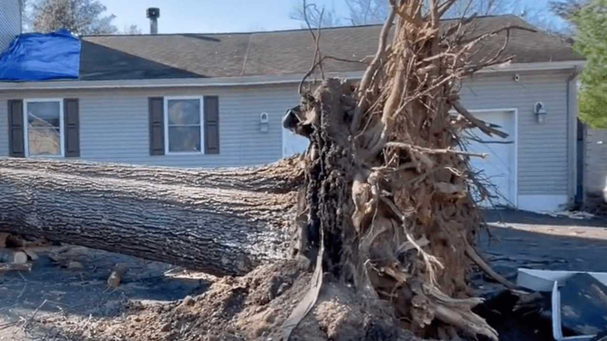 A home in Howell Township, New jersey sustained damage in Saturday night's storm.