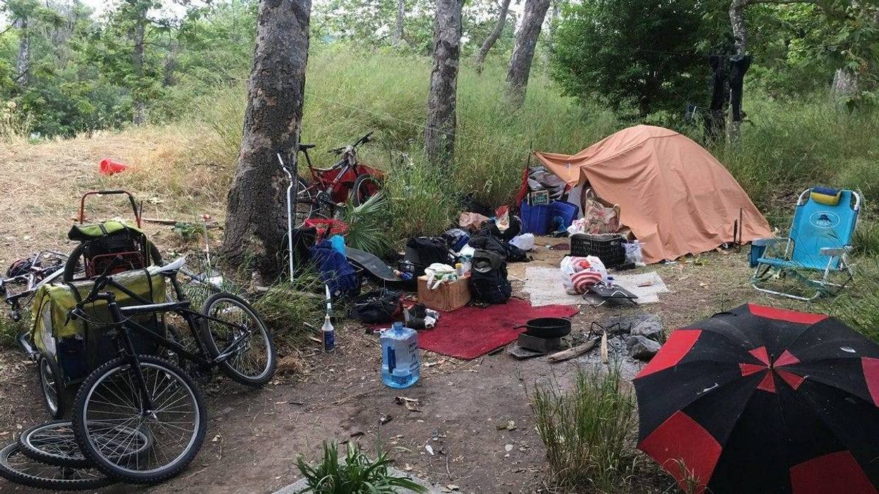 A homeless encampment near the Guadalupe River in San Jose on June 3, 2019.
