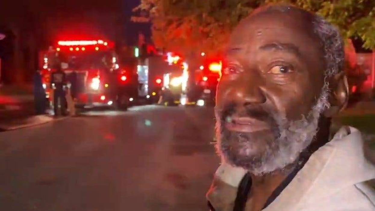 A homeowner in Detroit fled his house just in time Wednesday morning as a large fire completely consumed the structure and left him out in the cold in only his underwear.
