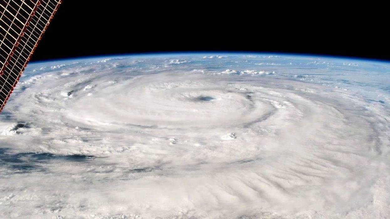 A hurricane seen from space.