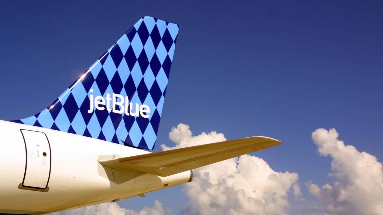 A JetBlue Airways jet sits on the tarmac June 19, 2001June 19, 2001 at the Ft. Lauderdale/Hollywood International airport in Ft. Lauderdale, Florida.