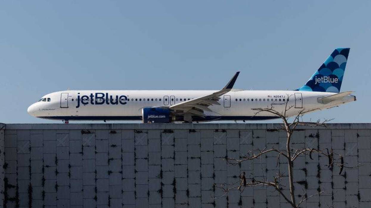 A JetBlue Airways plane prepares to take off from the Fort Lauderdale-Hollywood International Airport on January 31, 2024 in Fort Lauderdale, Florida.
